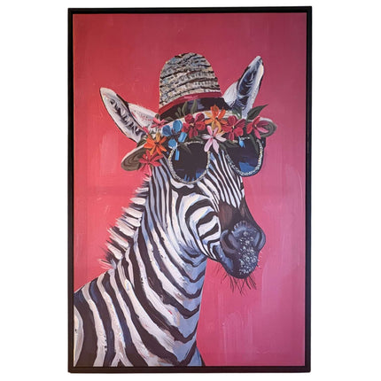 Zebra Pop Art – Pink gerahmt