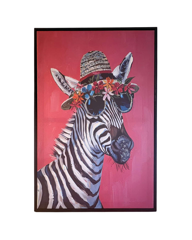 Zebra Pop Art – Pink gerahmt