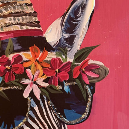 Zebra Pop Art – Pink gerahmt